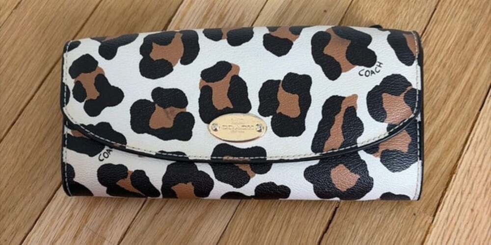 Coach Ocelot Print Envelope Wallet